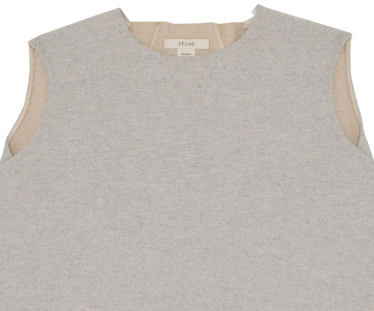 CELINE Wraparound Wool Top Heather Grey