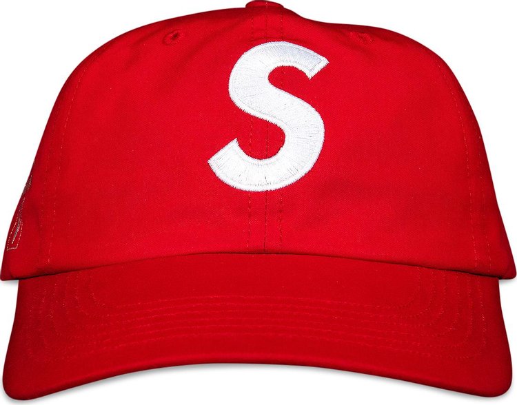 Supreme Monogram Denim 6 Panel Hat - Red FW21