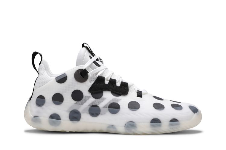 Size 8.5 - Adidas James Harden Vol. 5 Futurenatural Polka Dot - White - Used Mens Adidas Harden Vol 5 Futurenatural Basketball Shoes  main image 3