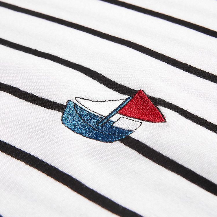 Parra Paper Boat Striper T Shirt White