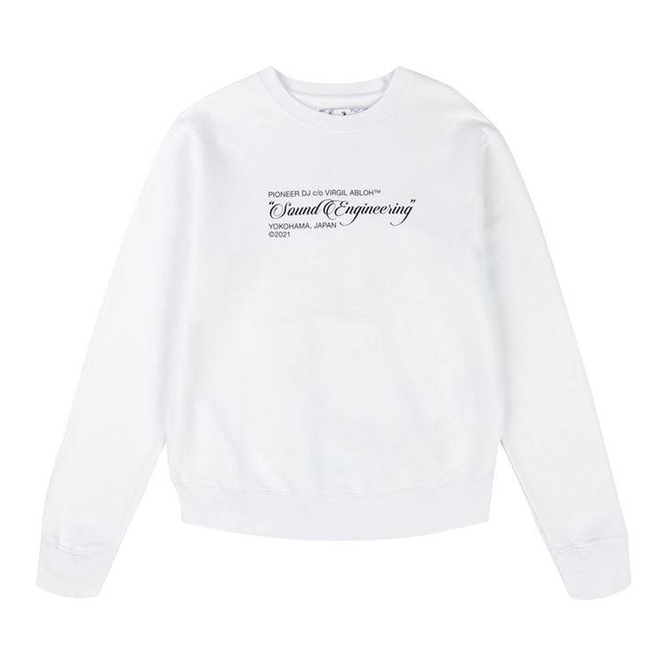 Off White x Pioneer Sound Engineering Crewneck WhiteBrilliant Green