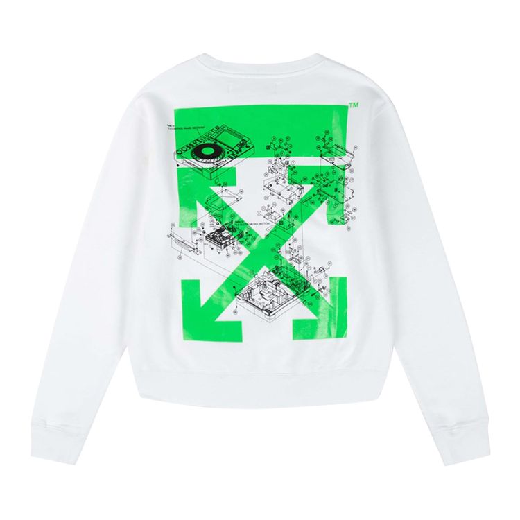 Off White x Pioneer Sound Engineering Crewneck WhiteBrilliant Green