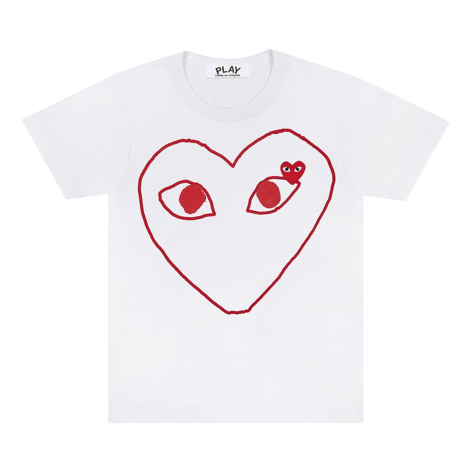 Comme des garcons play outline heart t-shirt - white clearance