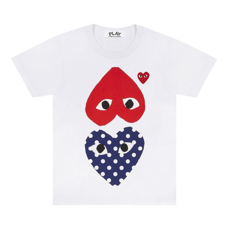 Comme des Garcons PLAY Polka Dot Mirror T Shirt White