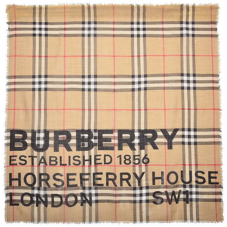 Burberry Address Giant Check Scarf Brown