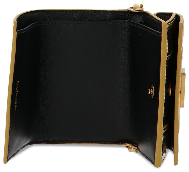 Balenciaga Hourglass Mini Wallet On Chain Gold
