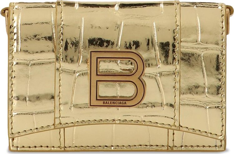 Balenciaga Hourglass Mini Wallet On Chain 'Gold'