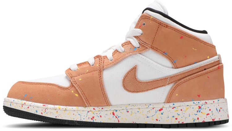 Air Jordan 1 Mid SE GS Brushstroke Paint Splatter
