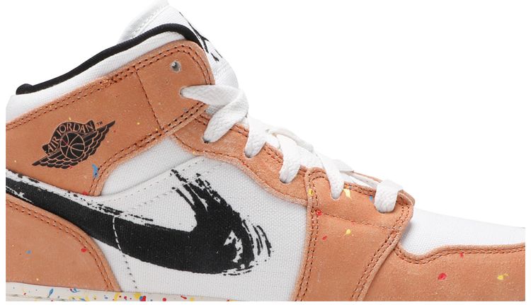 Air Jordan 1 Mid SE GS Brushstroke Paint Splatter