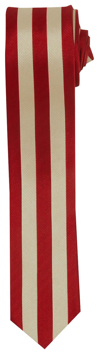 Vintage Comme des Garons Homme Plus 1990s Striped Skinny Tie RedIvory