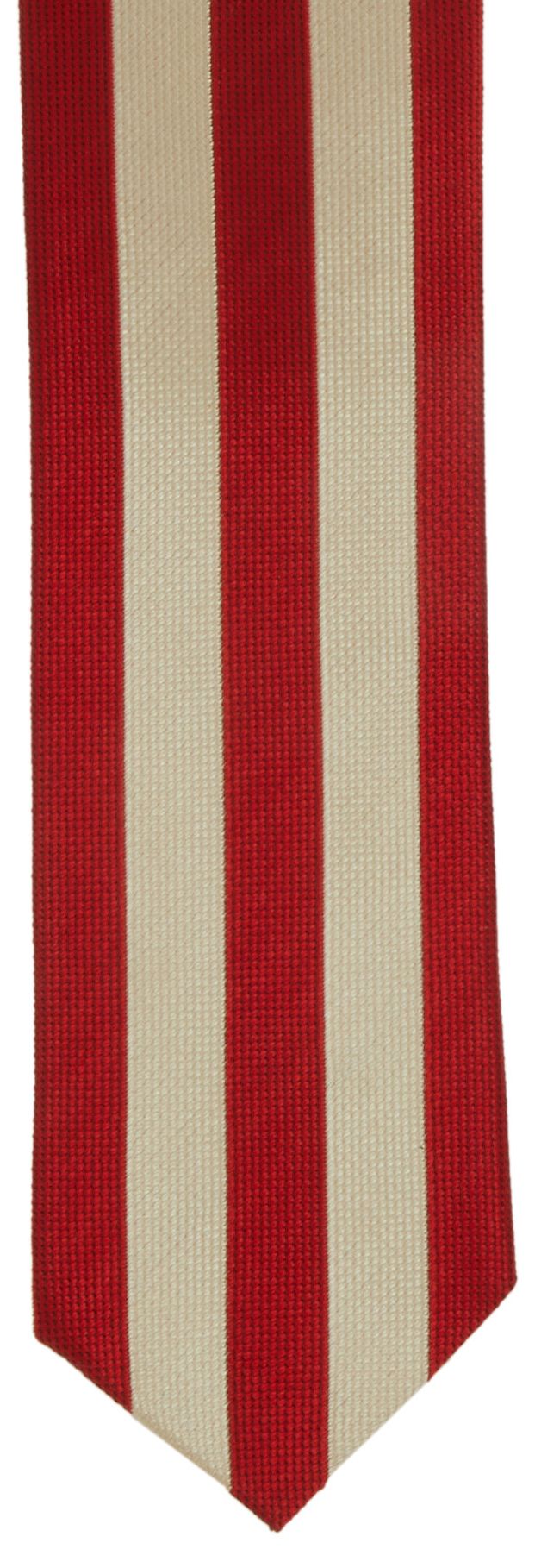 Vintage Comme des Garons Homme Plus 1990s Striped Skinny Tie RedIvory