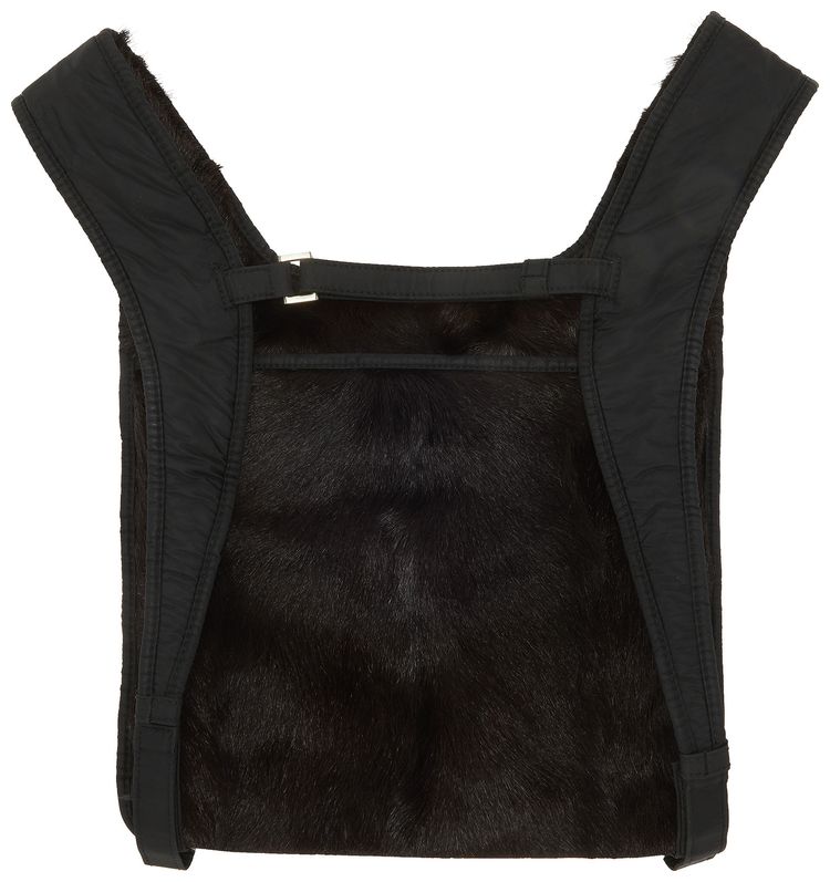 Prada Reversible Goat Fur Chest Rig Bag Nero