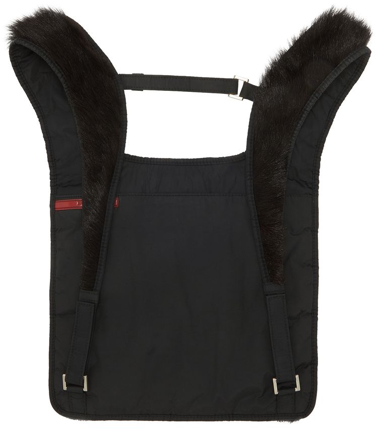Prada Reversible Goat Fur Chest Rig Bag Nero