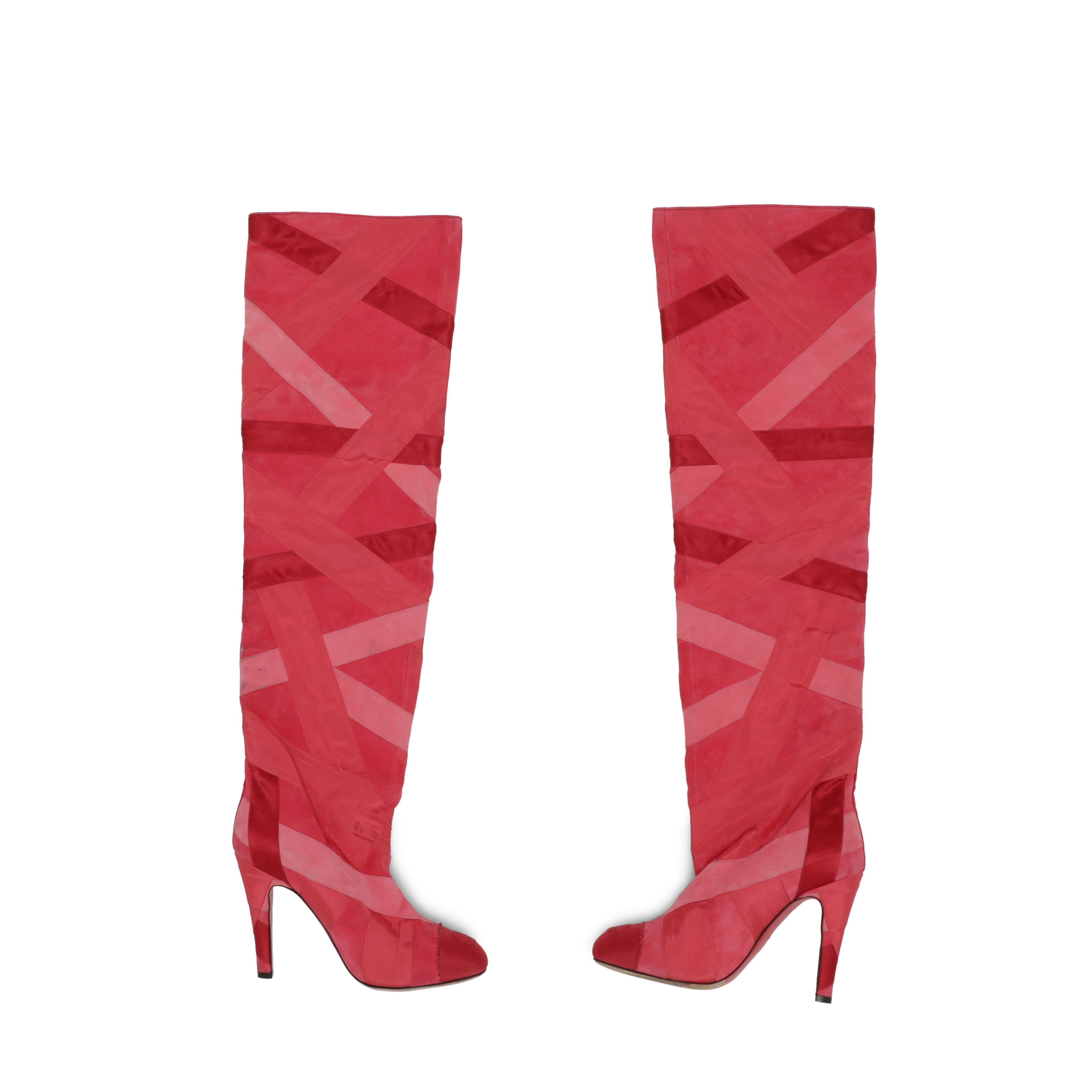 Chanel top pink boots