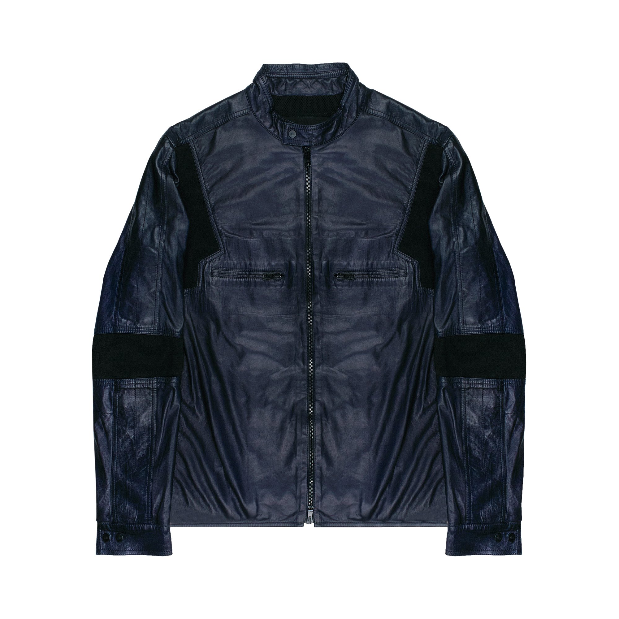 Buy Pre-Owned Gucci by Tom Ford Vintage Leather Moto Jacket 'Blue