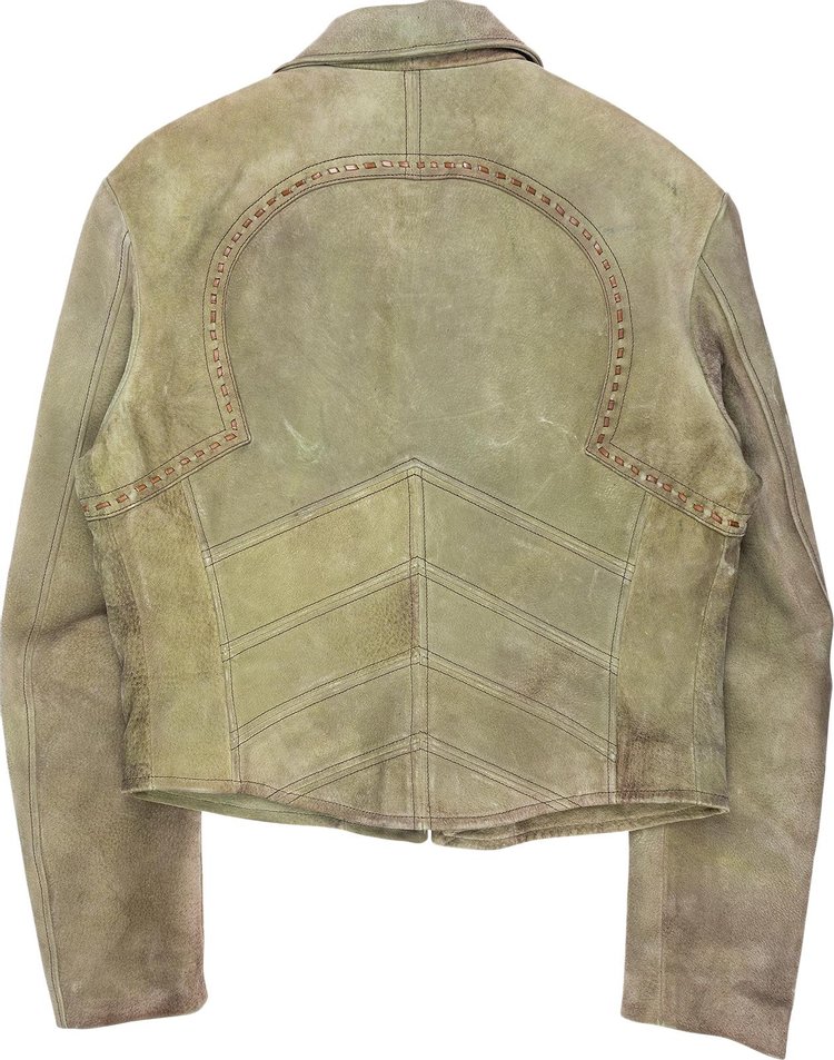 Vintage Gucci by Tom Ford Sample Western Leather Jacket Beige