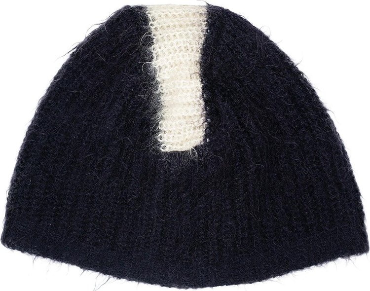 Vintage Prada Mohair Beanie BlackCream