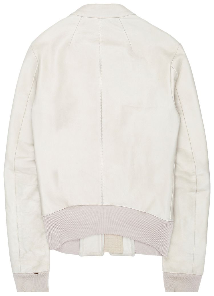 Vintage Raf Simons Pearl Leather Jacket White