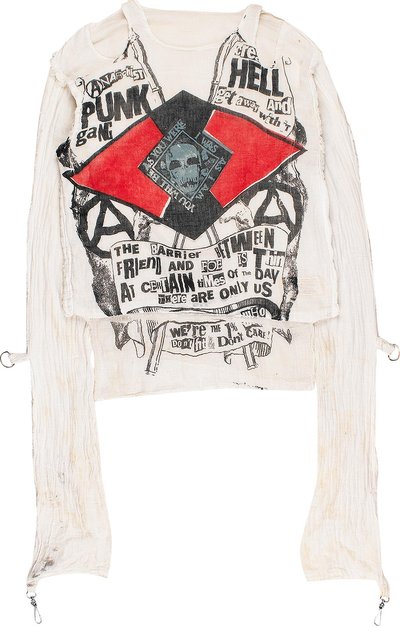 Buy Vintage Vivienne Westwood Original Punk Gang Muslin Shirt 'Cream ...
