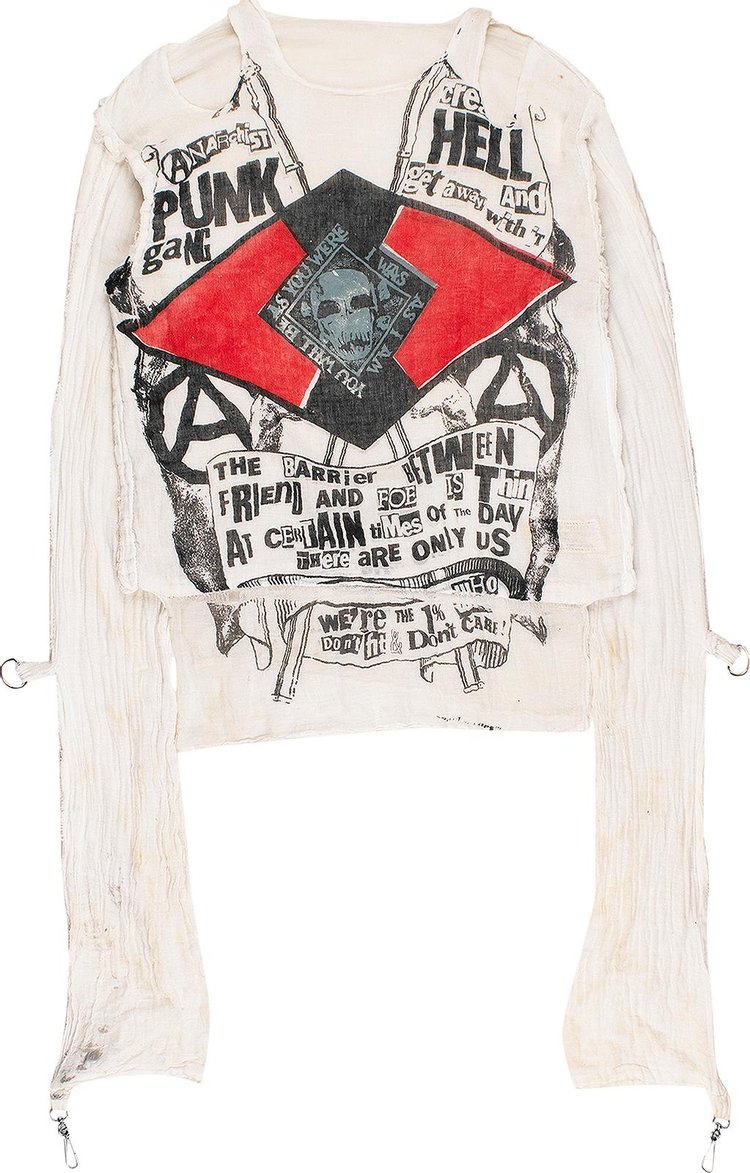 Pre-Owned Vivienne Westwood Vintage 1970's Original Punk Gang Muslin Shirt 'Cream'