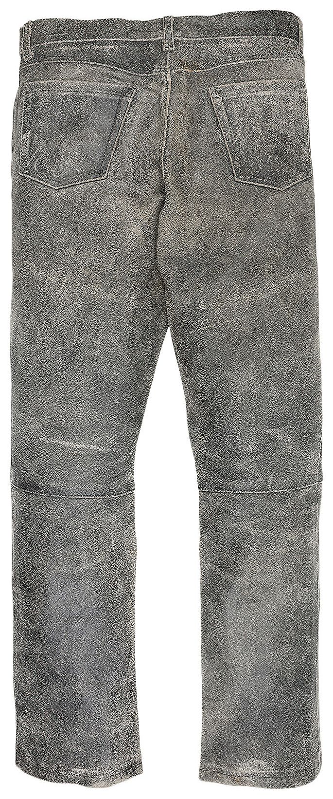 Vintage Raf Simons Distressed Leather Pants Grey