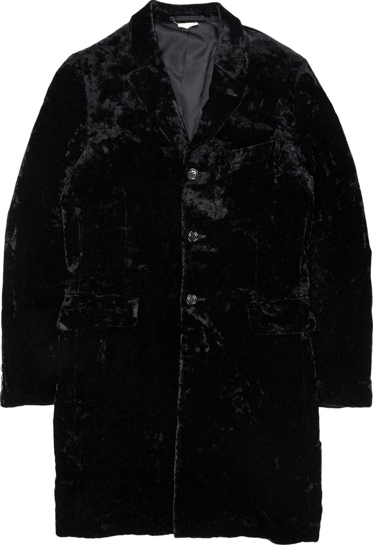 Vintage Comme des Gar√ßons Homme Plus Velvet Overcoat 'Black'