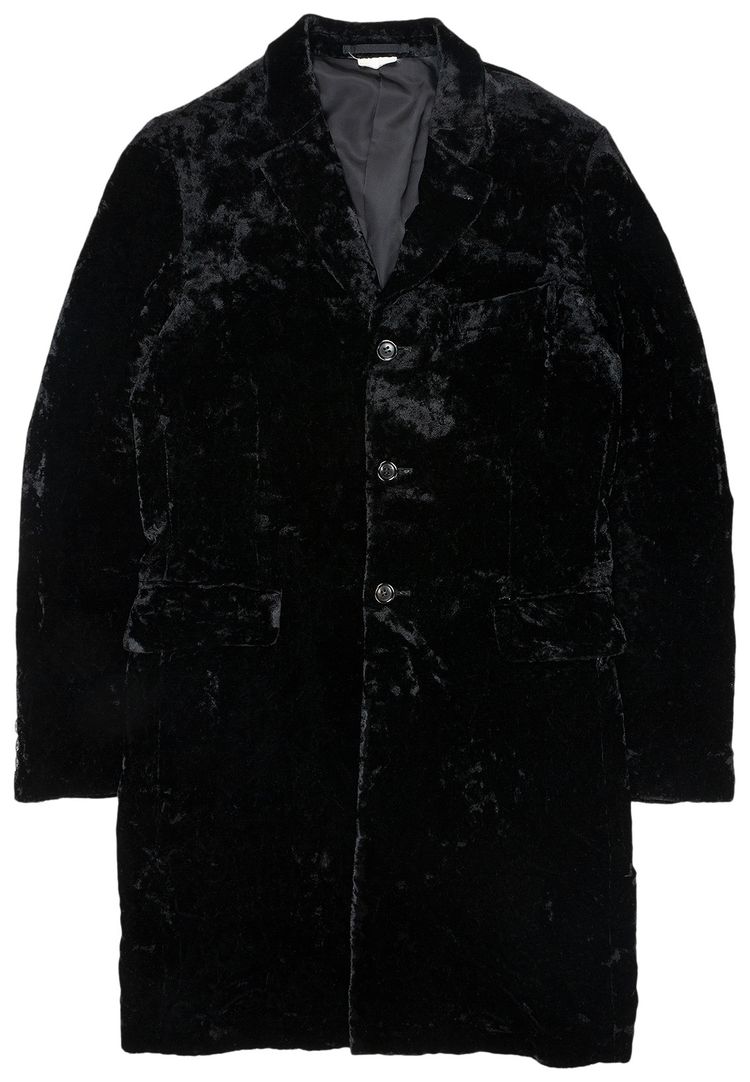 Vintage Comme des Garons Homme Plus Velvet Overcoat Black