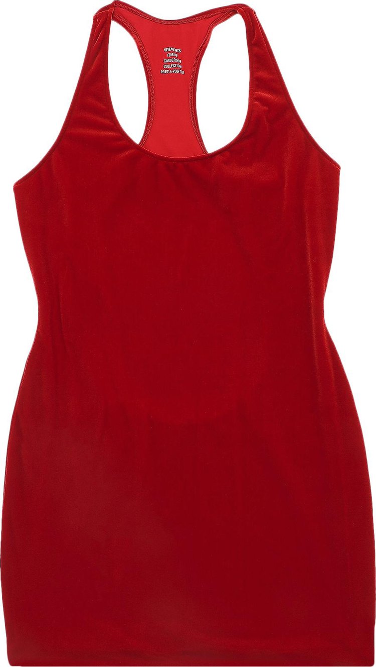 Vetements Velvet Open Back Mini Dress 'Red'