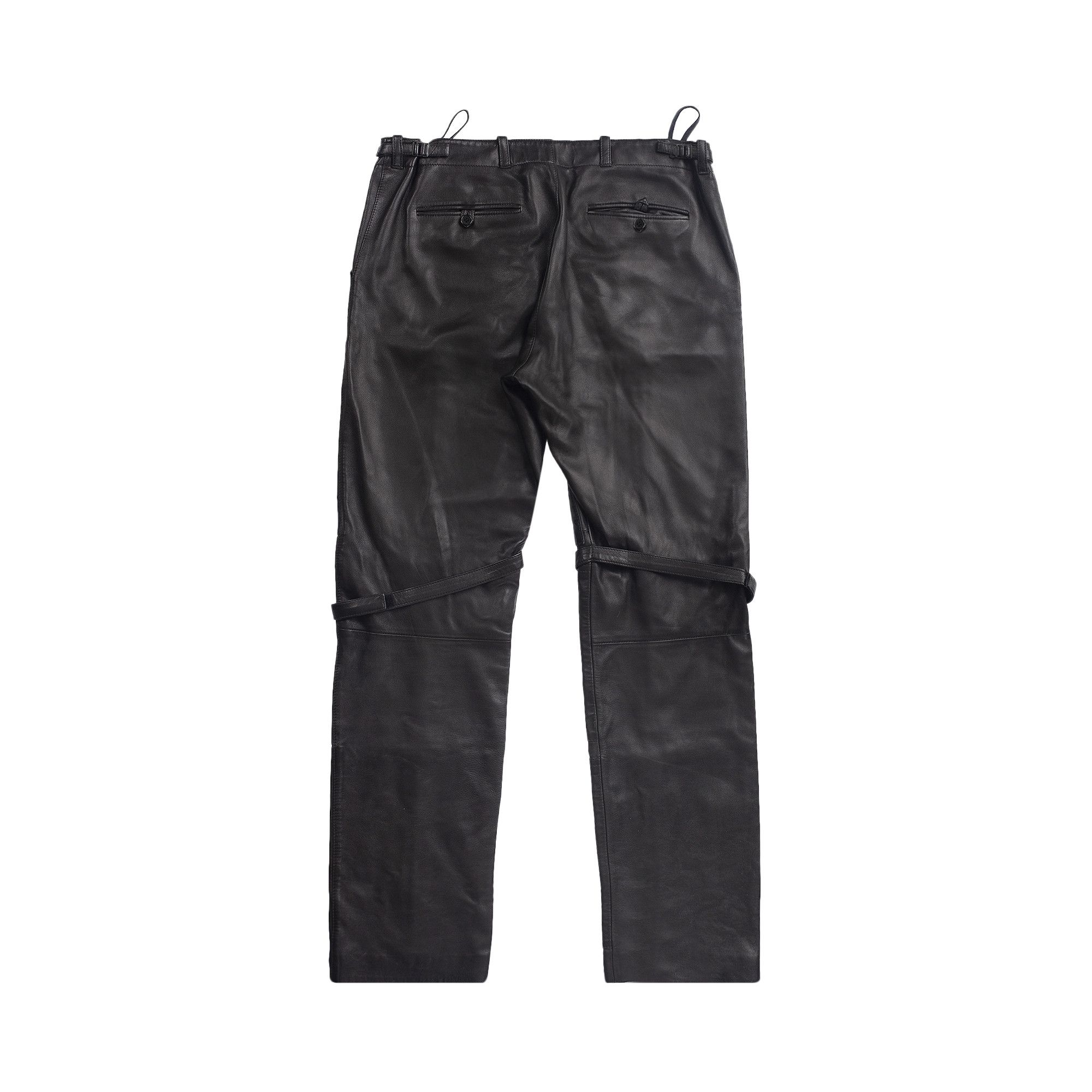 Buy Vintage Helmut Lang Leather Bondage Aviator Pants 'Black
