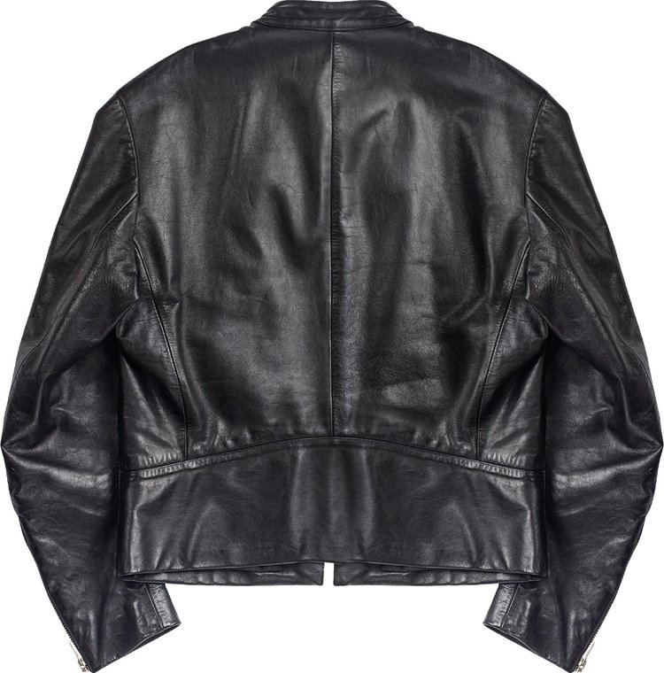 Vintage Maison Margiela Original 5 Zip Leather Jacket Black