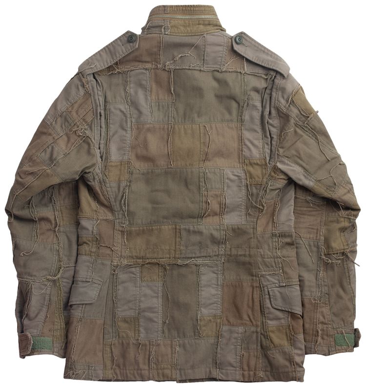 Vintage Junya Watanabe Taxi Driver Patchwork Jacket Olive GreenBrown