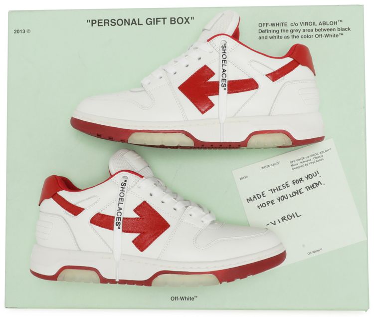 Pre Owned Off White Out of Office White Red From the Closet of Ama Lou