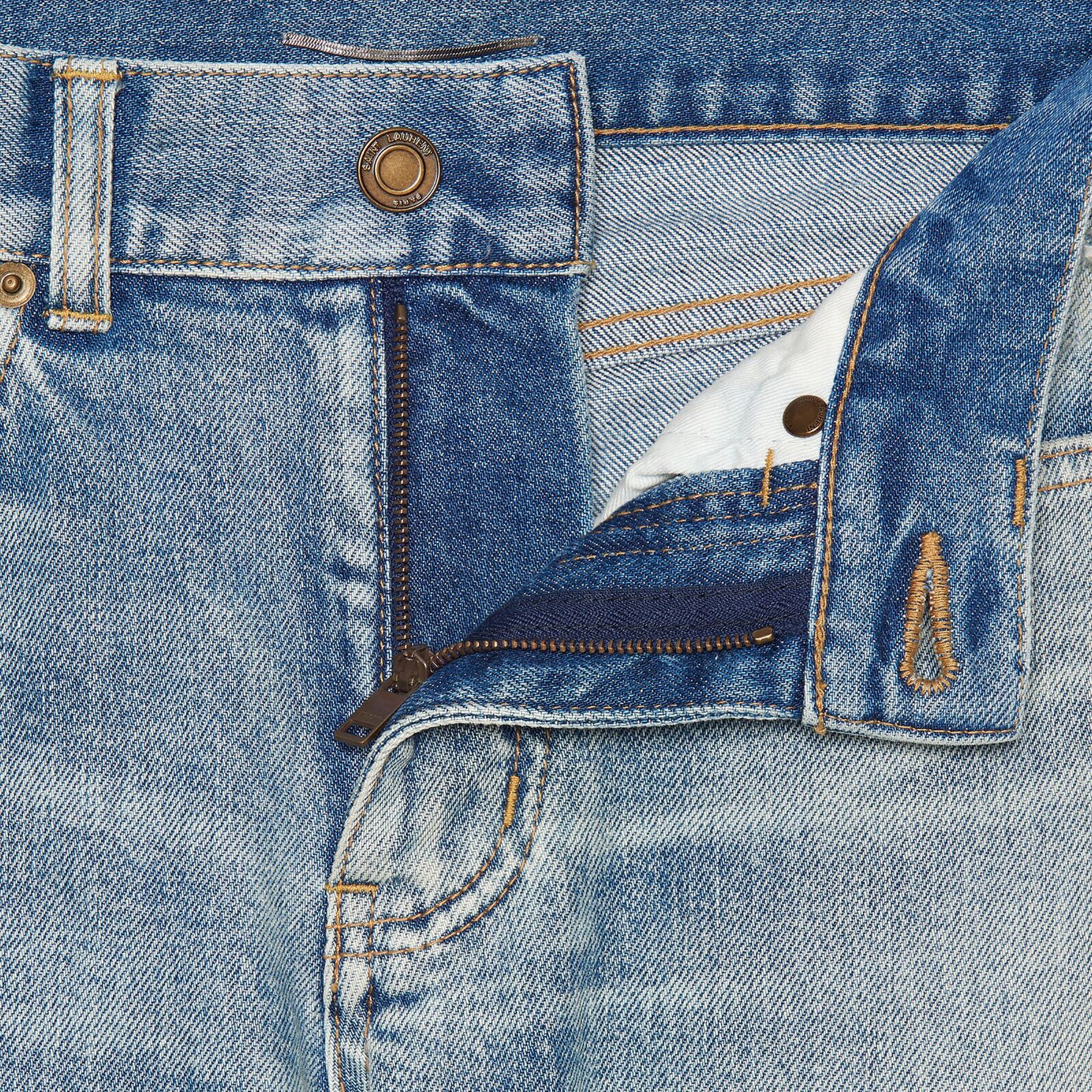 Buy Saint Laurent Skinny 5 Pocket Denim 'Santa Monica Blue