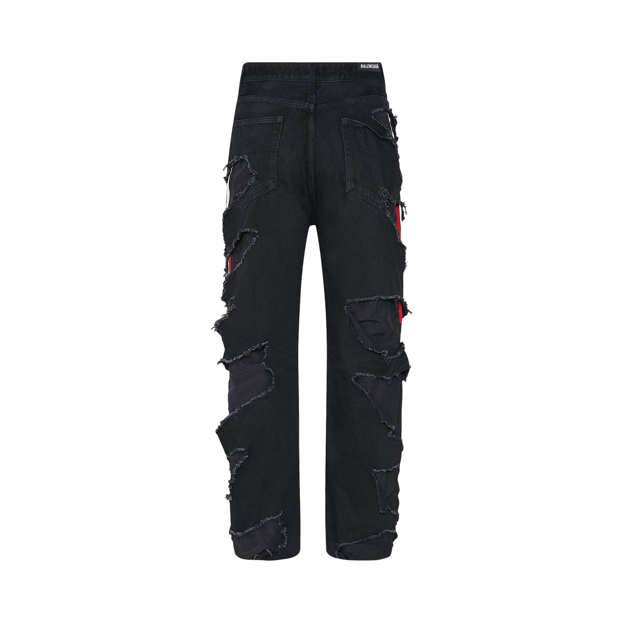Buy Balenciaga Slashed Loose Fit Pants 'Washed Black Buy Balenciaga Slashed Loose Fit Pants 'Washed Black