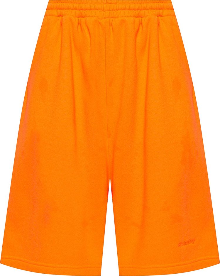 Balenciaga Logo Sweat Shorts 'Fluo Orange'