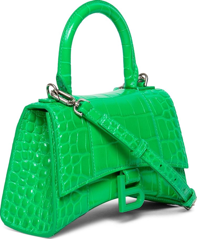 Balenciaga XS Hourglass Top Handle Bag Vivid Green