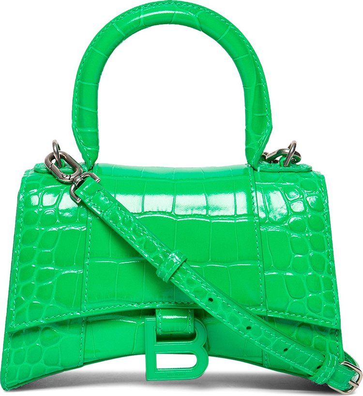 Balenciaga XS Hourglass Top Handle Bag 'Vivid Green'