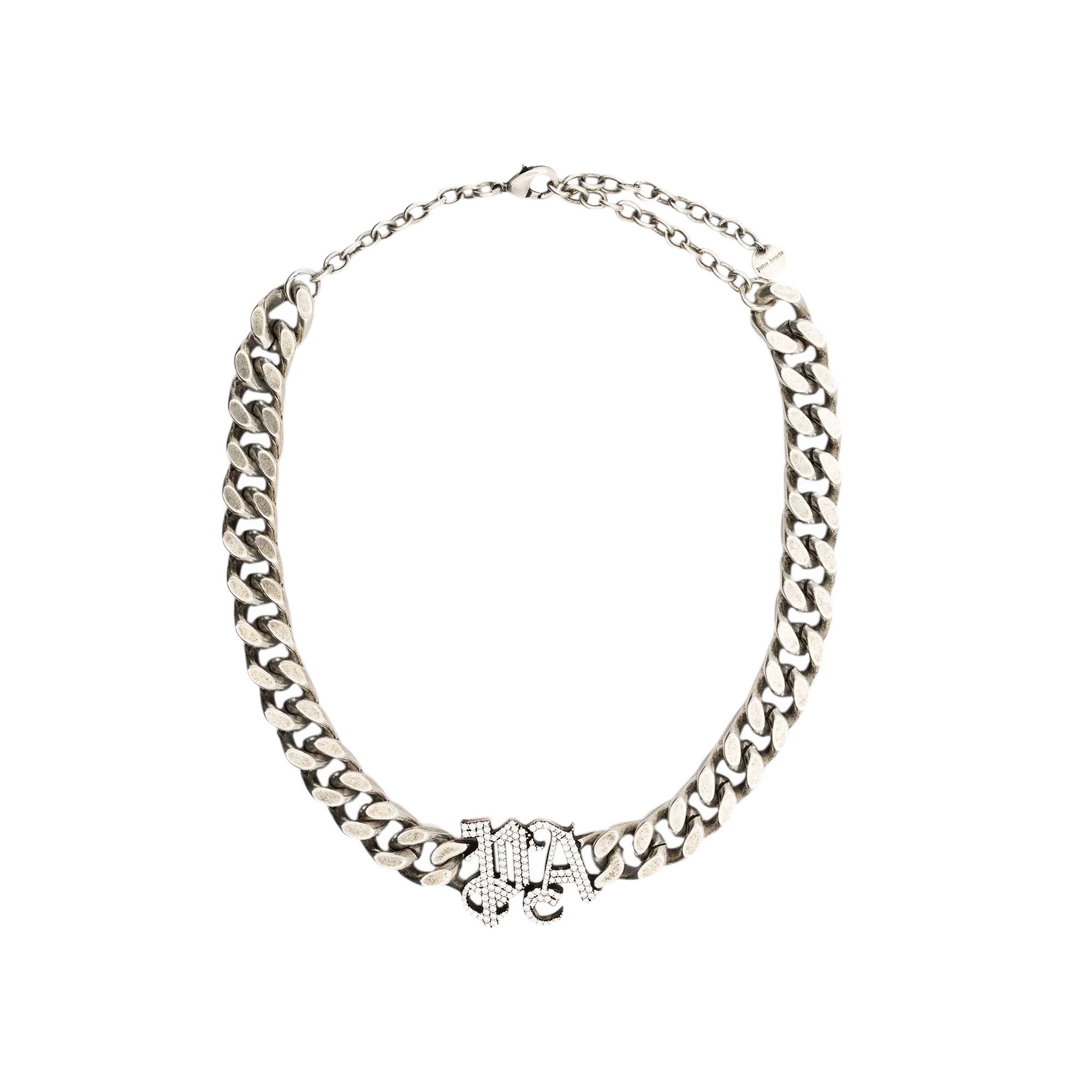 Buy Palm Angels Chain Necklace Black Silver PWOB024F21MET0021072 GOAT