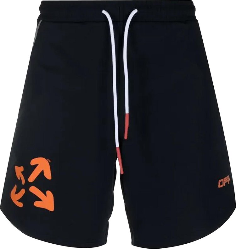 Buy Off-White Active Knit GOAT Shorts \'Black/Orange\' OMVH013I21FAB0011020 - 