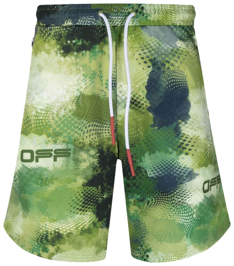 Off White Active Knit Shorts Aop Multicolor