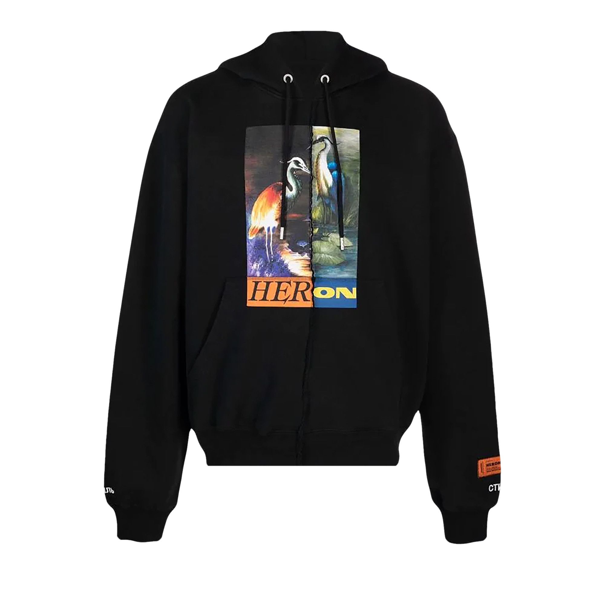 Buy Heron Preston Split Hoodie 'Black/Orange