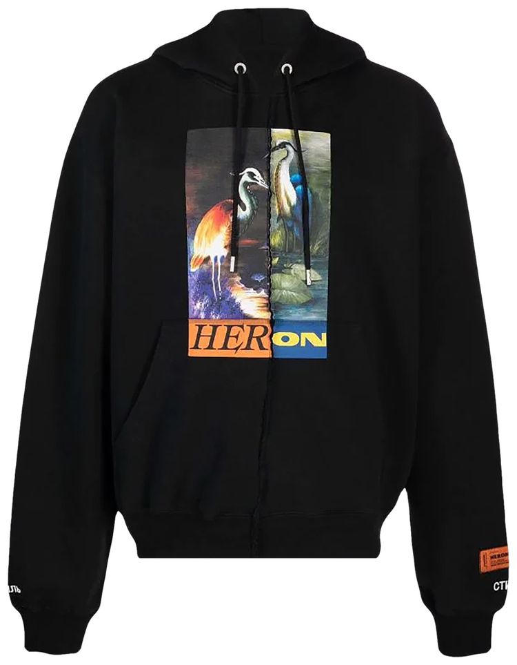 Heron Preston Split Hoodie BlackOrange