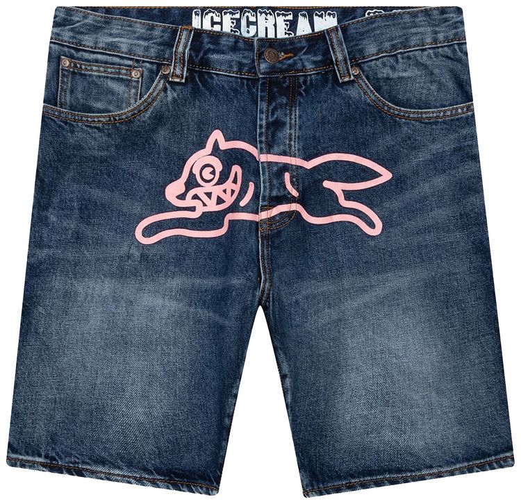 Icecream Pink Jean Short Dark Blue