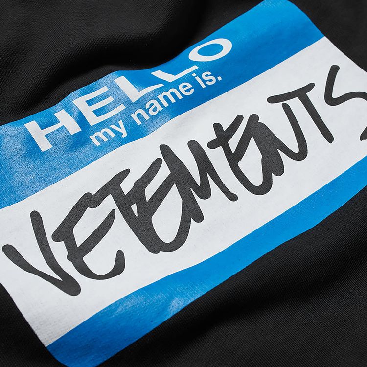 Vetements My Name Is Vetements Zip Up Hoodie Black