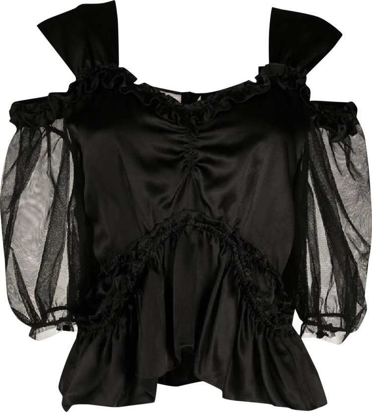 Simone Rocha Skeleton Puff-Sleeve Top 'Black'