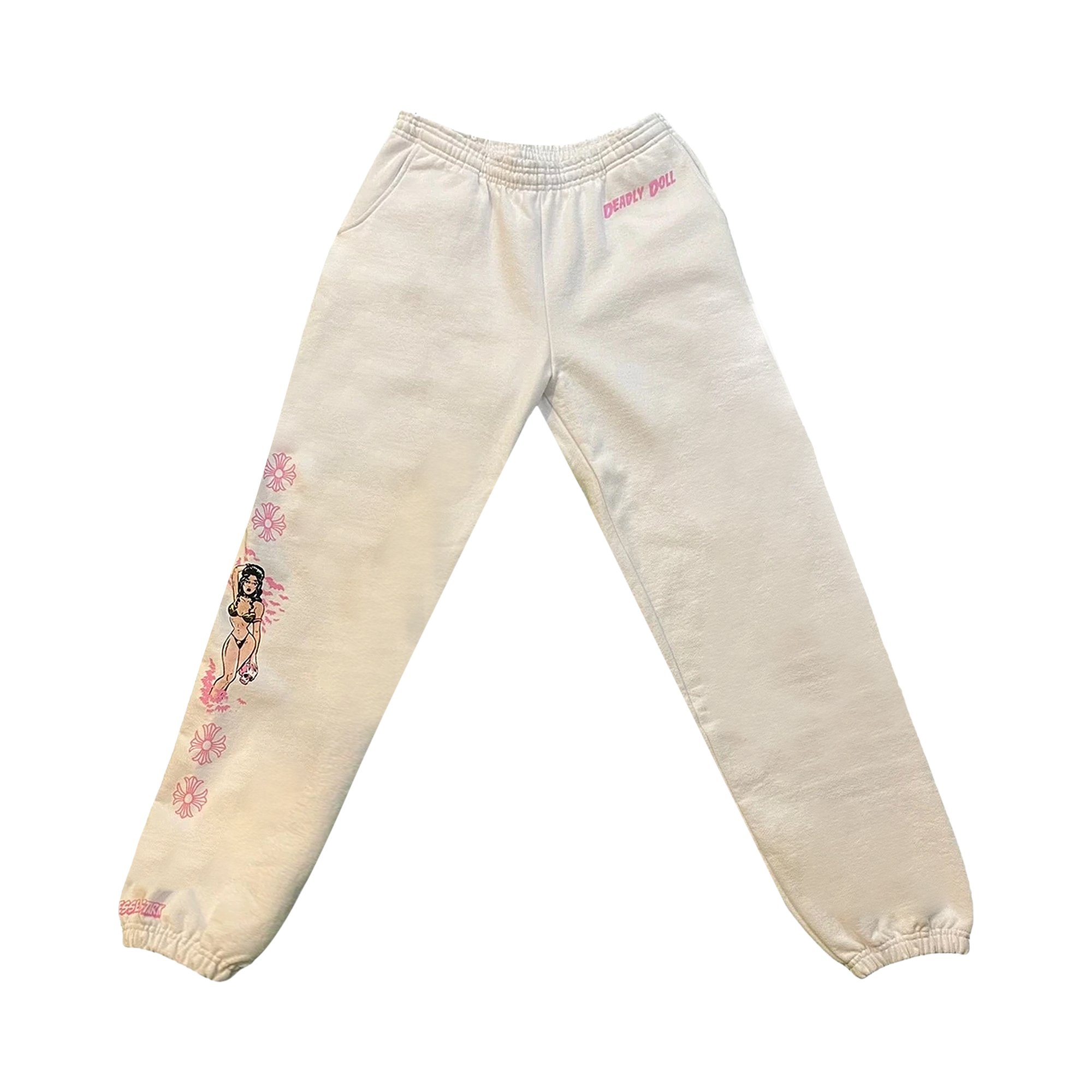 Buy Chrome Hearts x Deadly Doll Sweatpants 'White/Pink' - 1383 
