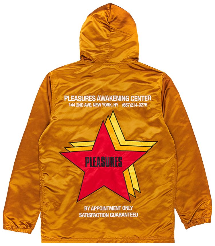 Pleasures Berlin Satin Coaches Jacket Caramel