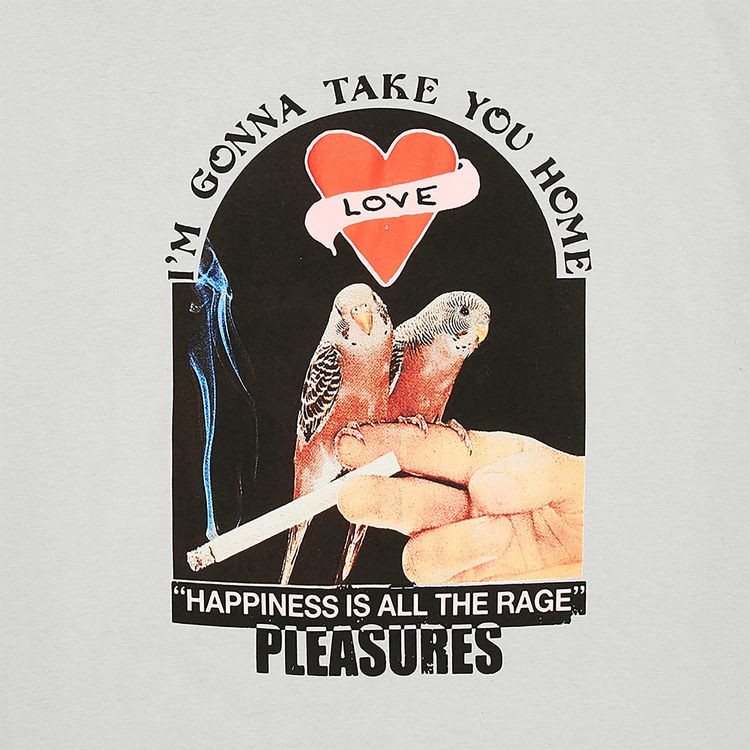 Pleasures Lovebirds T Shirt Silver