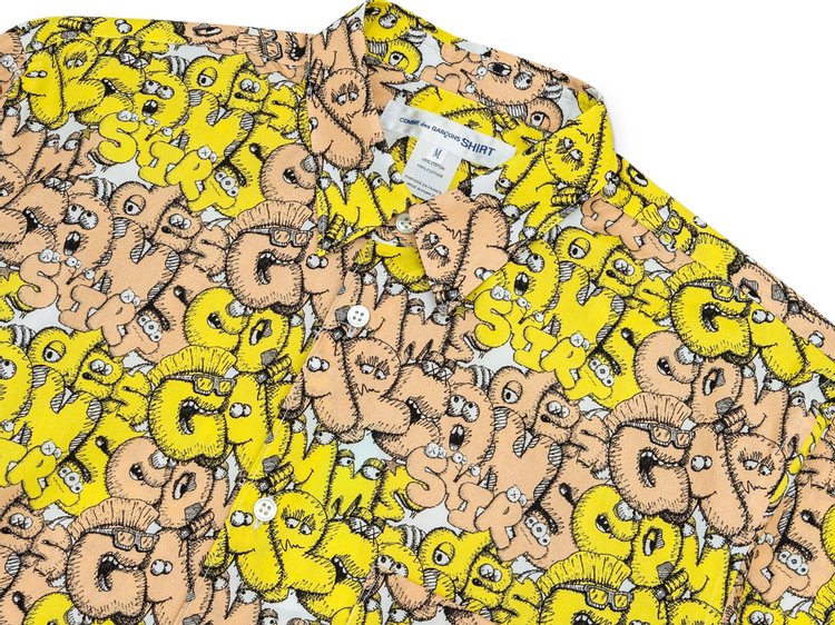 Comme des Garcons SHIRT x KAWS Classic Printed Shirt Print F Yellow