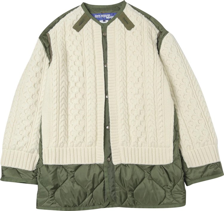 Junya Watanabe Sweater Jacket 'Khaki/Natural'